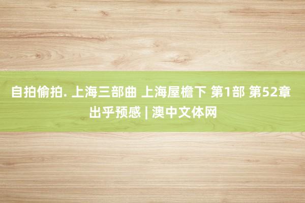 自拍偷拍. 上海三部曲 上海屋檐下 第1部 第52章 出乎预感 | 澳中文体网