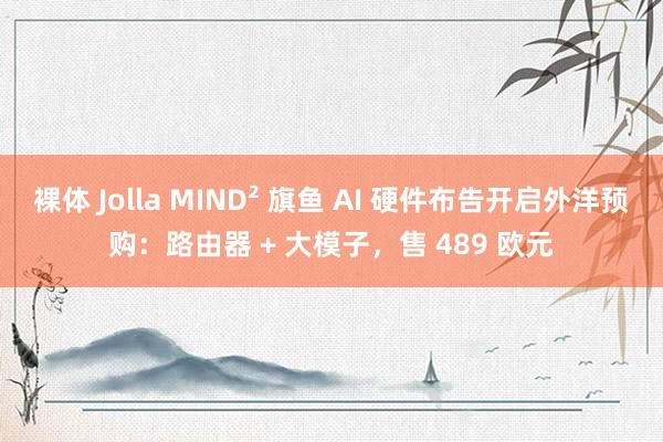 裸体 Jolla MIND² 旗鱼 AI 硬件布告开启外洋预购：路由器 + 大模子，售 489 欧元