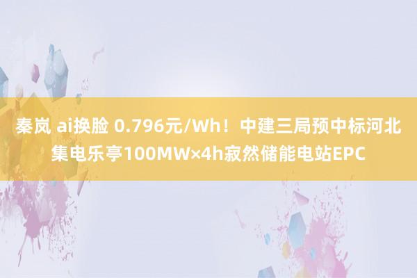 秦岚 ai换脸 0.796元/Wh！中建三局预中标河北集电乐亭100MW×4h寂然储能电站EPC