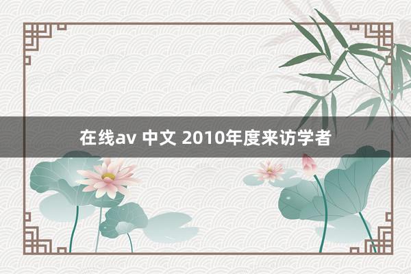 在线av 中文 2010年度来访学者