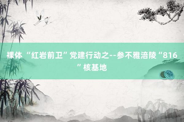 裸体 “红岩前卫”党建行动之--参不雅涪陵“816”核基地