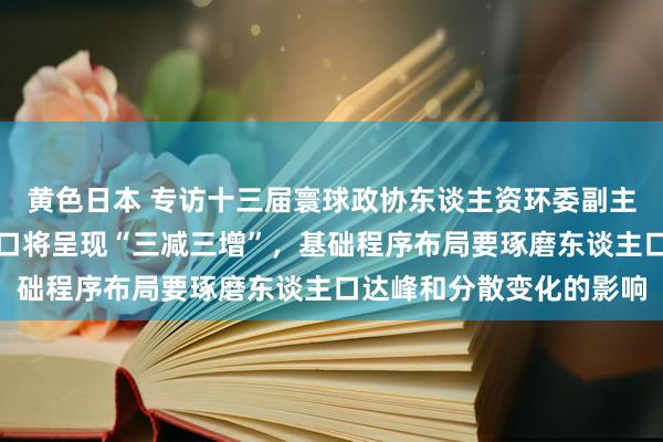 黄色日本 专访十三届寰球政协东谈主资环委副主任王培安：我国东谈主口将呈现“三减三增”，基础程序布局要琢磨东谈主口达峰和分散变化的影响