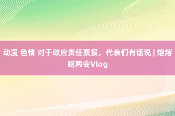 动漫 色情 对于政府责任禀报，代表们有话说 | 熔熔跑两会Vlog